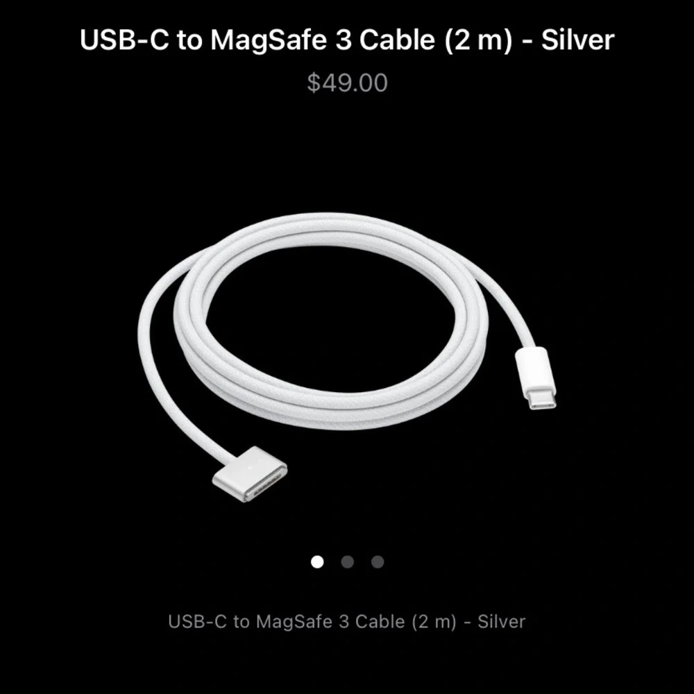 Apple MacBook USB-C to MagSafe 3 Cable (2 m) - Silver